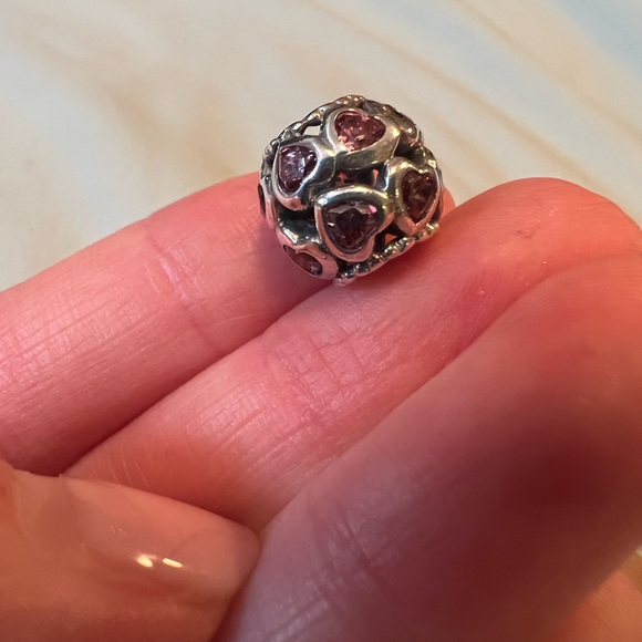 Pandora Pink Hearts Charm - Picture 7 of 7